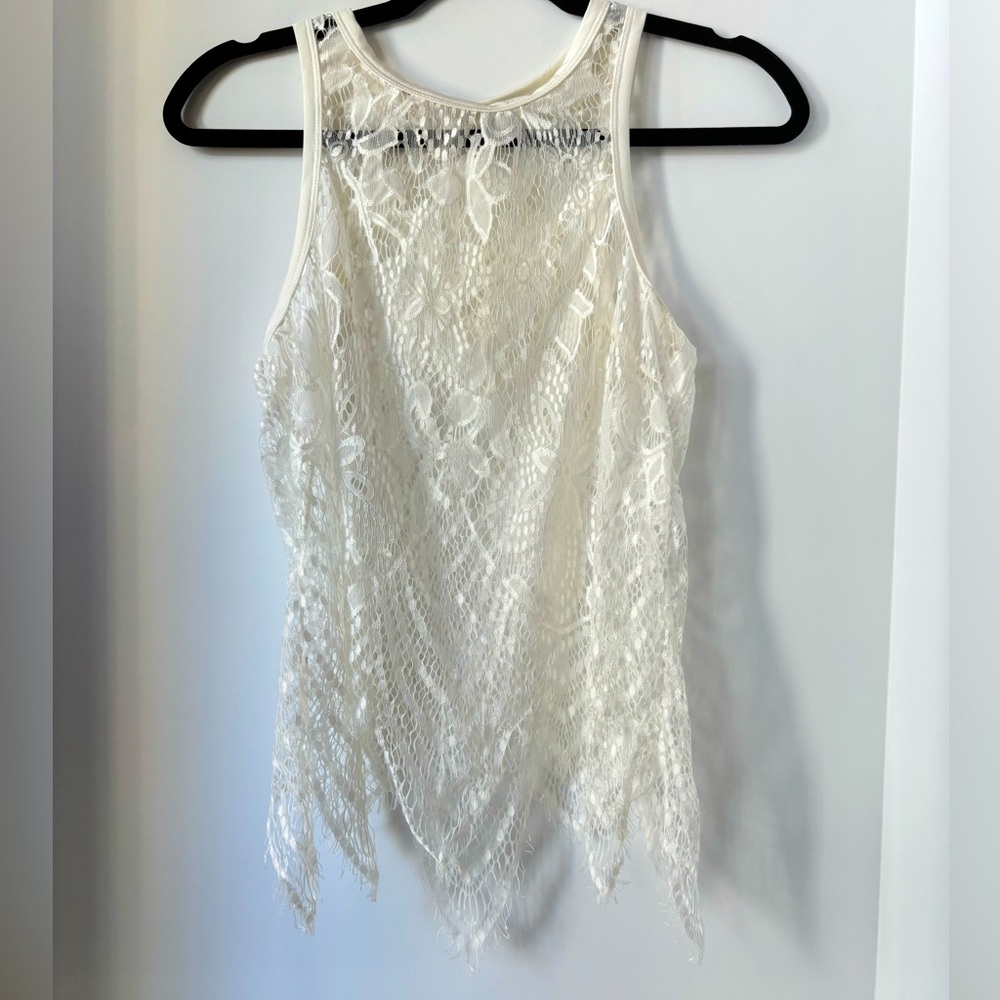WHITE LACE TANK TOP